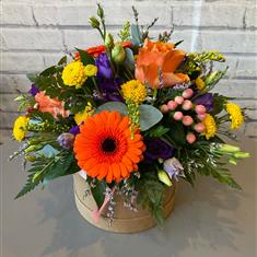 Florist choice Hat Box arrangement 