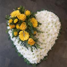Yellow and white heart